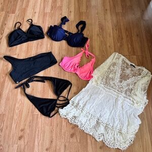 Bikini Top Lot of 5 swimsuit Cover Up Size Large XL